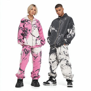 Conjunto Deportivo Holgado con Cierre y Estampado Tie-Dye para Hombre y Mujer, Sudadera con Capucha Oversize, Moda Urbana - Product Image 1