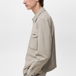 Solid Color Pattern Plain Dyed Men's <b>Canvas</b> <b>Jacket</b> Stand Front OEM/ODM Service Quick Dry Breathable Winter Stylish Design - Product Image 3