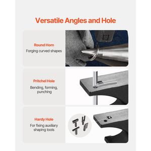 Incudine in Acciaio Fuso a Corno Singolo da 25 libbre, Alta Durezza, Robusta, con Corno Arrotondato, Strumento per Fabbri, Base Stabile per Lavorazione del Metallo - Product Image 5