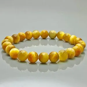 Natural Star Tiger Eye 8mm Smooth Round AA Grade Gemstone Beads <b>Stretch</b> <b>Bracelet</b> Healing Jewelry Wholesale - Product Image 4
