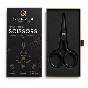 Professional Black Embroidery <b>Scissors</b> Stainless Steel Thread Snips <b>Sewing</b> Craft Precision Trimming <b>Scissors</b> OEM Manufacturer - Product Image 1