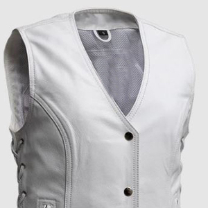 Top Trendy Premium <b>Men's</b> PU <b>Leather</b> <b>Vest</b> V-Neck Single Breasted Button Closure Moto Style Outerwear Autumn Wear - Product Image 5