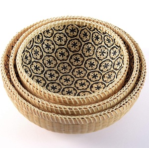 Countertop fruit storage <b>basket</b> decorative <b>bamboo</b> <b>baskets</b> for kitchen wholesale woven container - Product Image 1