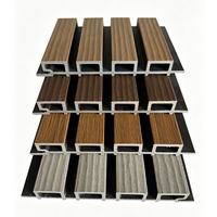 Panneaux rainurés en WPC co-extrudé, imperméables, pour murs extérieurs à lamelles, pour la décoration extérieure des bâtiments commerciaux.