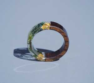 Resin Napkin <b>Ring</b> With Green <b>Wreath</b> Design 2.5 Cm Width Eco-Friendly Wabi-Sabi Style Wedding Table Decoration - Product Image 3