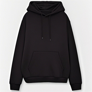 Sudadera con capucha y jersey de invierno personalizados para hombre, negros, lisos, oversize, de algodón polar grueso, estilo holgado - Product Image 4