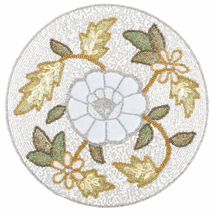 Handcrafted Floral Glass Beaded <b>Table</b> <b>Mat</b> Beaded Charger Plate Decorative Glitz <b>Table</b> <b>Mat</b> in Wholesale Price - Product Image 4