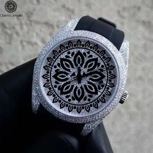 Montre de luxe Charm Jewells en acier inoxydable, boîtier rond de 40 mm, bracelet en verre, analogique, mécanique, pour hommes et femmes, vintage, mode, lumineuse - Product Image 2