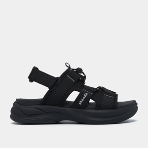 Shondo Cross-Strap Sandals Black Textile Upper Rubber Outsole Anti-Slippery Casual Summer Wear - Product Image 3