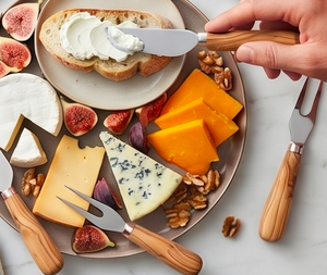 High Quality <b>Cheese</b> <b>Knives</b> <b>Set</b> Of 3 Stainless Steel With Simple Wooden Handles For Elegant <b>Cheese</b> Serving Use And Dining Use - Product Image 5