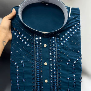 Ensemble Kurta Pajama Brodé Premium Armaani Lachko pour Hommes avec Pyjama en Coton - Product Image 1