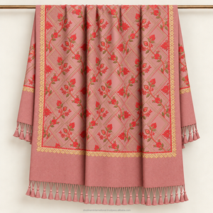 Shubham Collections Wool Floral Dot Leaf Pattern Anti-Bacterial Long Luxury Winter <b>Shawl</b> <b>for</b> <b>Women</b> 2023 Travel Use - Product Image 1