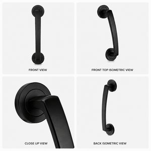 Matte <b>Black</b> Brass Move Style Pull Handle for <b>Cabinet</b> Doors Bedroom Dining Wardrobe Drawers-Eco-Friendly Easy Installation - Product Image 2