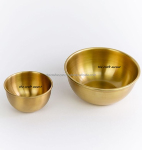 Vente en gros de bols à fruits ronds martelés personnalisés de haute qualité petits ustensiles en laiton de l'Inde bol décoratif en laiton brossé - Product Image 2
