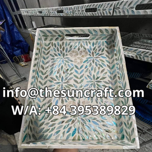 ถาดฝังมุกเปลือกหอยขัดเงา งานฝีมือสำหรับตกแต่งบ้านสไตล์ร่วมสมัย - Product Image 6