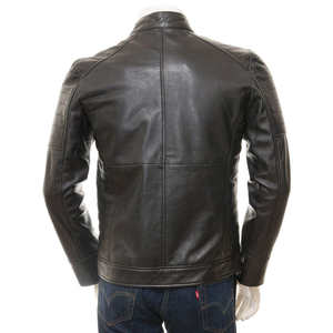 Chaqueta de Cuero Vacuno Genuino Personalizable para Hombre, Color Sólido, Estilo Urbano, con Mangas Largas, Chaqueta de Invierno - Product Image 2