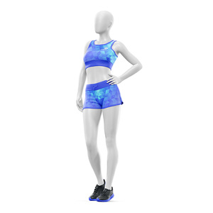 Conjunto de Sujetador Deportivo y Pantalones Cortos de Yoga Sublimados Personalizados al por Mayor para Mujer, Ropa Deportiva Transpirable y Ecológica de Fábrica - Product Image 5