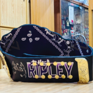 เข็มขัดแชมป์มวยปล้ำรุ่นเวิลด์ไลท์เวทแบบกำหนดเอง W-W-E R-H-E-A R-I-P-L-E-Y พร้อมแผ่นทองพรีเมียมและสายหนังสีดำนุ่ม - Product Image 4