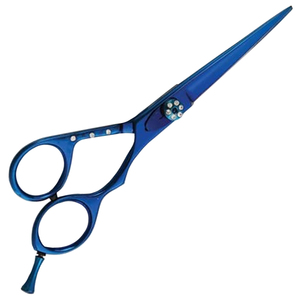 Ciseaux de coiffure professionnels de nouvelle conception, 6 pouces, lame en acier inoxydable, lame affûtée, pour droitiers, couleur bleue, logo personnalisé, ciseaux OEM - Product Image 2