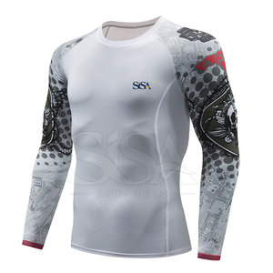 Camisetas de Compresión para Hombre, de Secado Rápido, Transpirables, con Protección UV, Tejido Elástico Ecológico, Ropa Deportiva para Entrenamiento - Product Image 3