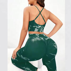 Conjunto Deportivo de Yoga para Mujer, 2 Piezas, Tie Dye, Top Deportivo y Leggings de Cintura Alta, Ropa Deportiva sin Costuras para Gimnasio - Product Image 5