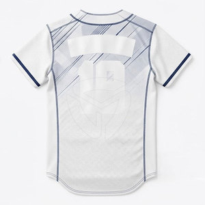 Maillot de baseball de haute qualité à manches courtes, uniforme d'équipe avec fermeture en tissu, design personnalisé pour le baseball et les matchs - Product Image 2