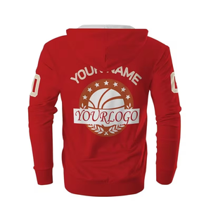 Men's Custom Zip-Up Fleece Hoodie Eco-Friendly Cartoon Pattern Personalized Name/Number/Logo Fashionable Design Sports - Product Image 5