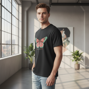 Camiseta de Jersey Casual de Manga Corta con Cuello Redondo para Hombre, Estampado por Transferencia de Calor Personalizado, Corte Regular, 60% Algodón, 40% Poliéster, Antiolor - Product Image 3