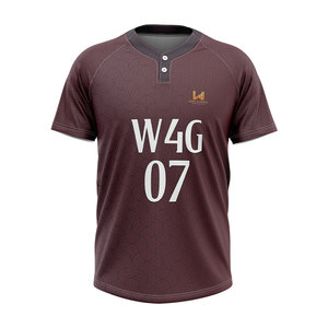 เสื้อเบสบอลวิทยาลัยแบบสั่งทำพิเศษ คุณภาพสูง ระบายอากาศได้ดี ผลิตจากผ้าสแปนเด็กซ์/โพลีเอสเตอร์ แห้งเร็ว ชุดซอฟต์บอลพิมพ์ลายตามสั่ง - Product Image 1