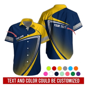 Camisas Hawaianas Personalizadas con Estampado por Sublimación, Camisas de Manga Corta con Botones, Camisas de Equipo de Carreras, Camisas de Mecánico - Product Image 1
