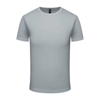 T-shirt décontracté unisexe en maille à col rond et manches courtes, coupe classique, couleur unie, vente en gros promotionnelle