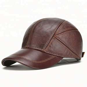 Gorro de Invierno de Alta Calidad, Estilo Vintage, de Cuero Genuino, Gorra de Béisbol para Hombre con Orejeras - Product Image 3