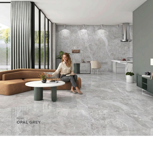Carreaux de porcelaine lumineux gris opale 800x1600mm, texture solide, surface grise élégante pour l'hôtellerie de luxe, salle de bain extérieure, hall - Product Image 2