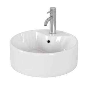 Lavabo da Appoggio in Ceramica Bianco Lucido per Bagno 15.7\" X 5.7\" - Lavandino da Bagno 15.7\" X 5.7\" - Product Image 4