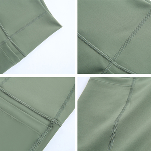 Shorts de sport sans couture taille haute rouge pour femme – Idéal pour le yoga, l'entraînement, le fitness et la course – Couleur unie, tricoté et extensible - Product Image 4