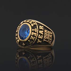 Bague d'École BOJ 018 Personnalisée en Argent et Diamant, Bague de Diplôme Universitaire Unisexe, Cadeau pour Fêtes et Occasions Spéciales, Prix Bas - Product Image 6