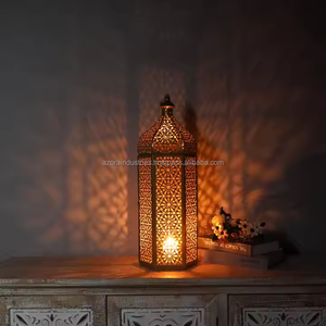 Middle East Festival Retro <b>Moroccan</b> Iron Art Door Hollow-Out Candlestick Wind Lamp Home Decoration - Product Image 3