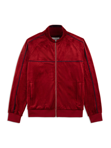 Men's Red <b>Velour</b> <b>Tracksuit</b> Full Zip Sporty Style Solid Color Breathable Polyester Autumn Wear Regular Fit Side Pockets - Product Image 6