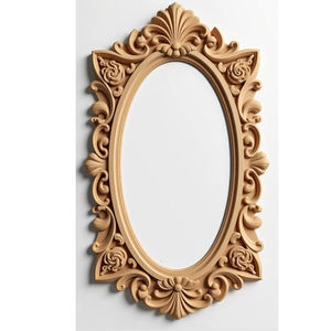 Nouveau cadre de miroir en bois sculpté, design décoratif mural, finition parfaite et taille standard. - Product Image 1