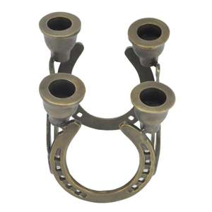 <b>Brass</b> Antique 4 Arms Horse Shoe Style <b>Candlestick</b> Candle Stand Table Centerpiece Items Home Decoration - Product Image 3