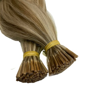 Extensions de cheveux humains européens à pointe plate en kératine, cheveux vierges à cuticules alignées, en gros - Product Image 1