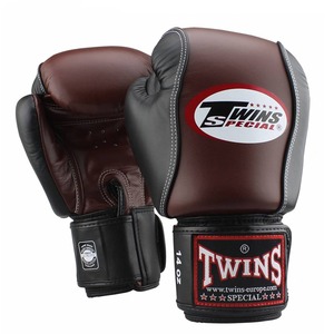 Guantes de boxeo personalizados Oem Twins de primera calidad hechos con cuero vacuno 100% genuino para entrenamiento de artes marciales - Product Image 1