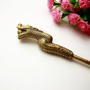 Cuchara de latón larga con mango de figura de dragón, pulida a mano, acabado vintage, herramienta decorativa para el calzado, ayuda clásica para el cuidado de los zapatos - Product Image 6