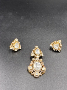 Gold Plated Cubic Zirconia <b>Earrings</b> Set Pear Cut Classic Design Women's Wedding Jewelry Alloy Studs <b>Piercing</b> - Product Image 1