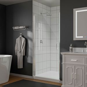 Porta per doccia Semi-Frameless cromata da 36 pollici a 37 3/8.X72 dentro. Vetro trasparente-accessorio Premium - Product Image 3