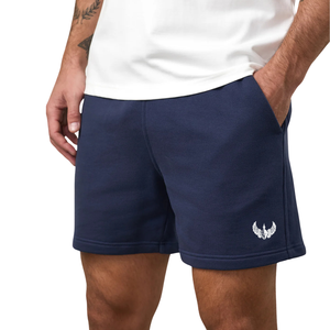 Shorts de sport décontractés pour hommes en jersey bleu marine – Idéal pour la course, l'entraînement et les activités estivales - Product Image 1