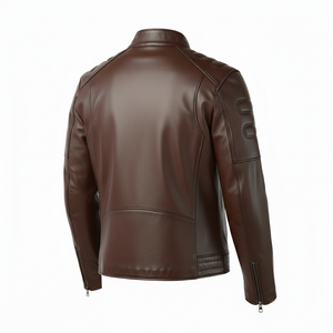 Chaqueta Safari de Cuero Impermeable Casual para Hombre, Nueva Colección de Invierno, Estilo HIGH STREET, Cuello Mao, Cierre de Cremallera, Color Sólido, Lona y Piel de Oveja, Venta al por Mayor - Product Image 3