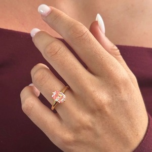 Anillo Solitario de Diamante Cultivado en Laboratorio, Corte Cojín Rosa, 2.39CT, Oro Amarillo de 14KT, Joyería Fina de Lujo para Fiestas, Fabricante OEM ODM - Product Image 4