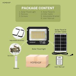 Homehop - Lámpara Solar LED de 150 W para Exteriores, Impermeable, Inalámbrica, para Hogar, Jardín y Patio (3 Colores) - Product Image 6