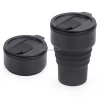 Taza de Café de Silicona para Bebé, Personalizable, Linda, Kawaii, Plegable, Botella de Agua Deportiva, Gran Capacidad, Aislada para Bebidas Frías/Calientes, Color Rojo Estrella